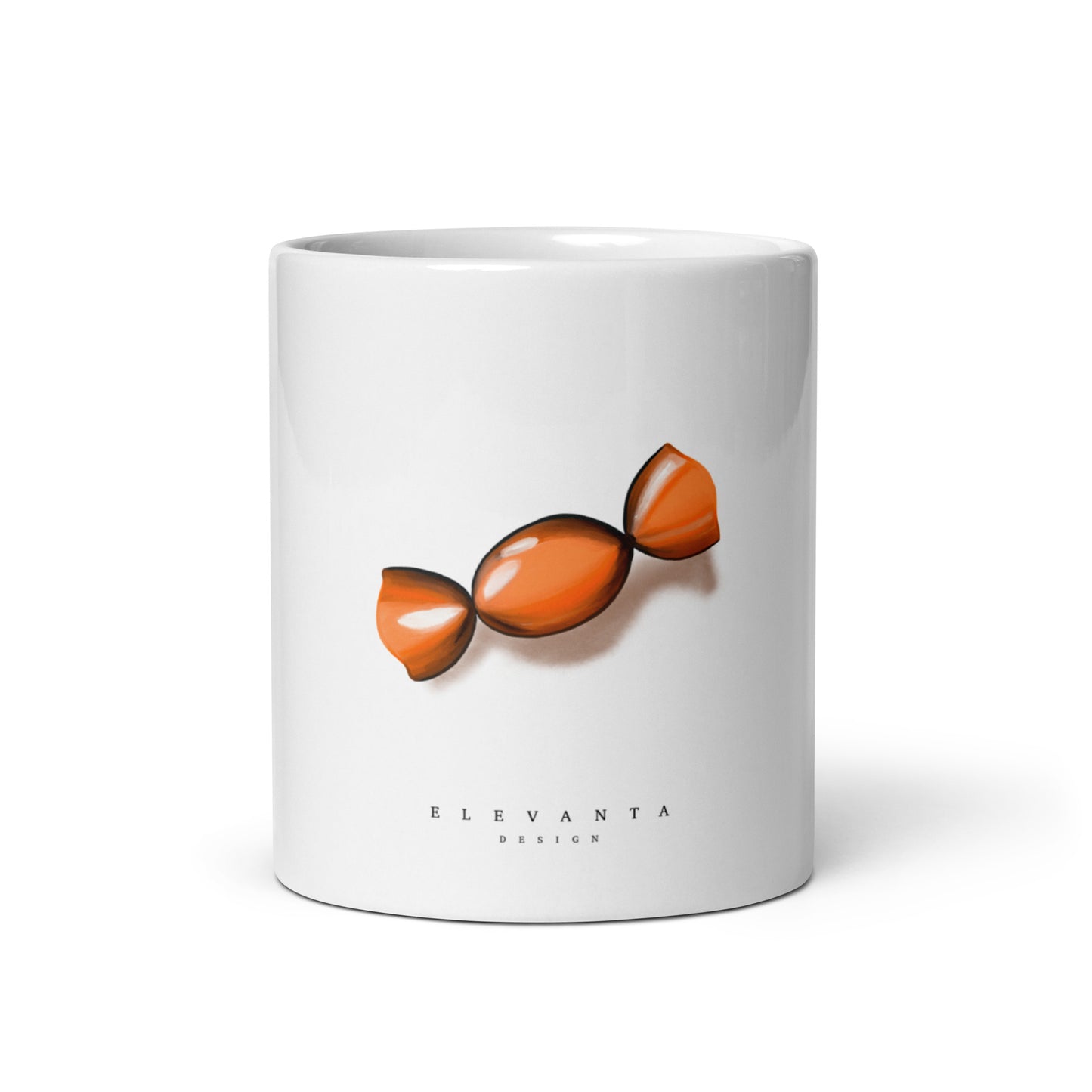 Mug Blanc Brillant Bonbon orange