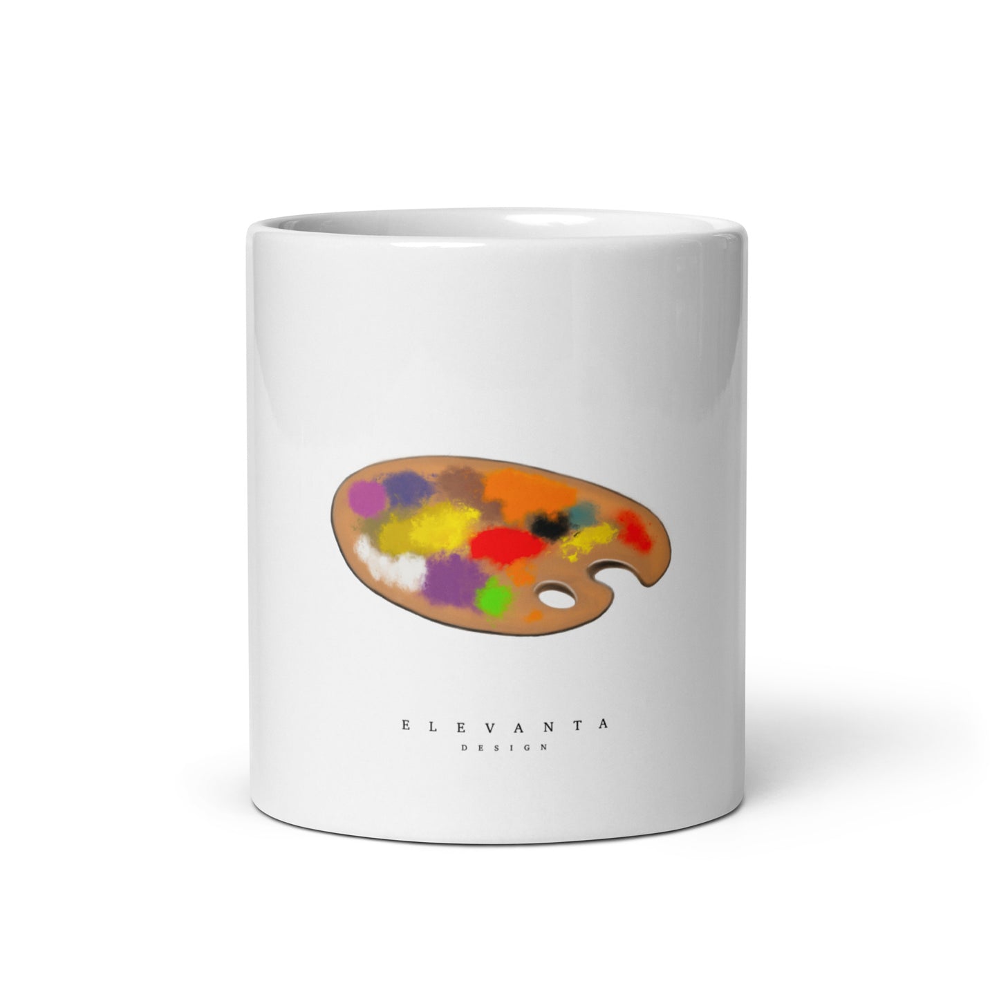 Mug Blanc Brillant Palette de peinture