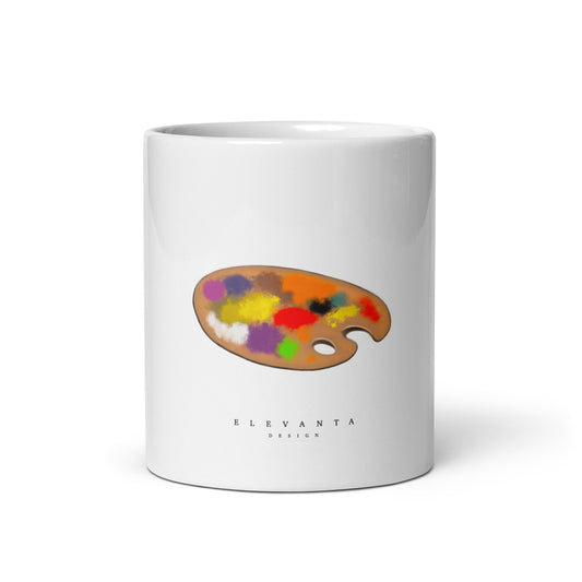 Mug Blanc Brillant Palette de peinture