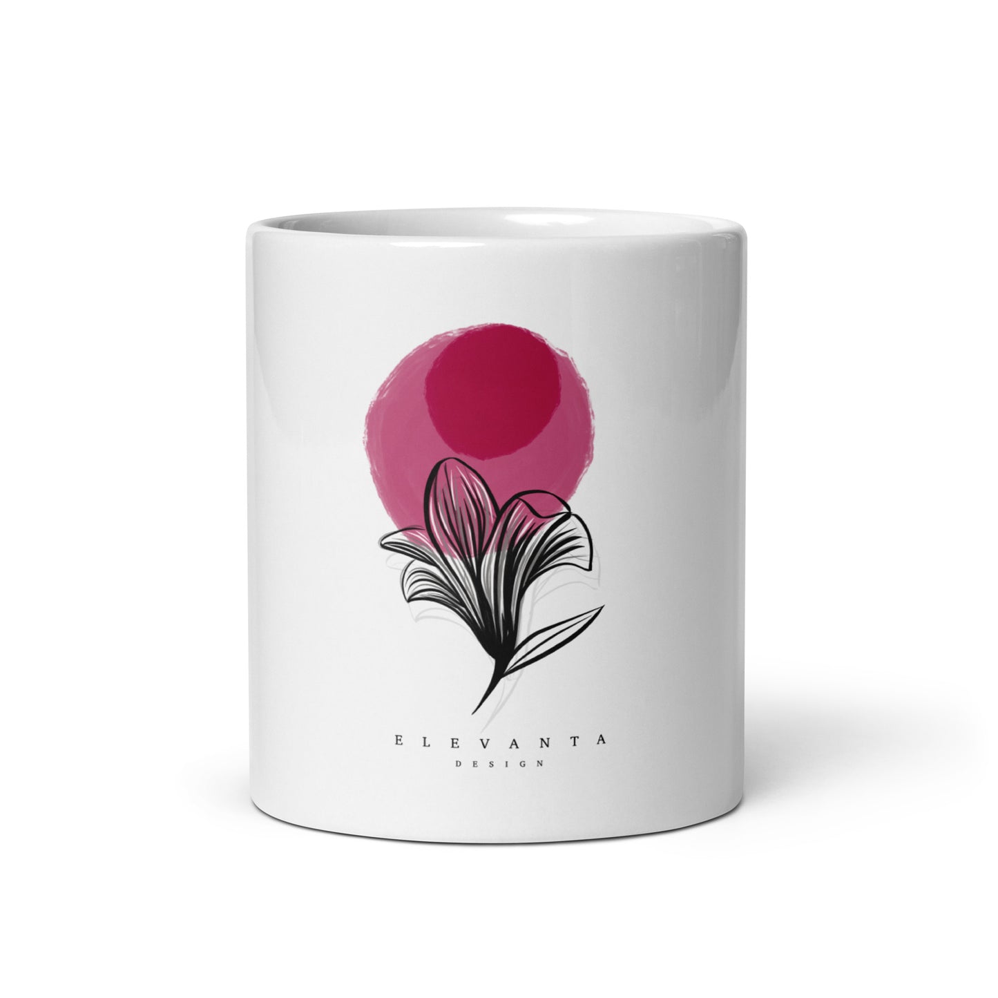 Mug Blanc Brillant fleur