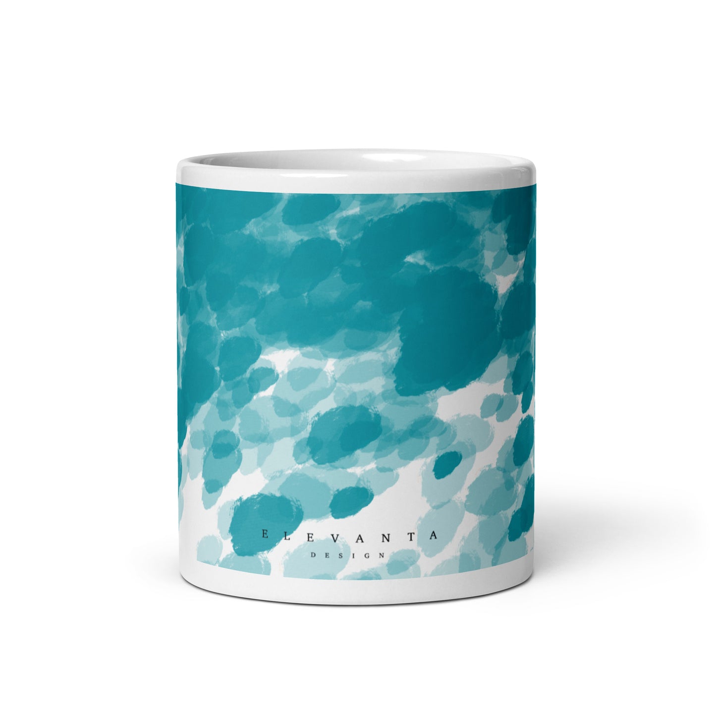 Mug Blanc Brillant tache bleue