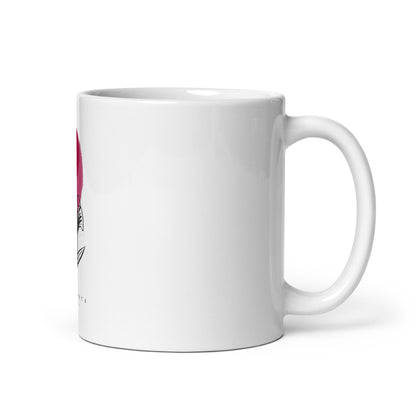 Mug Blanc Brillant fleur