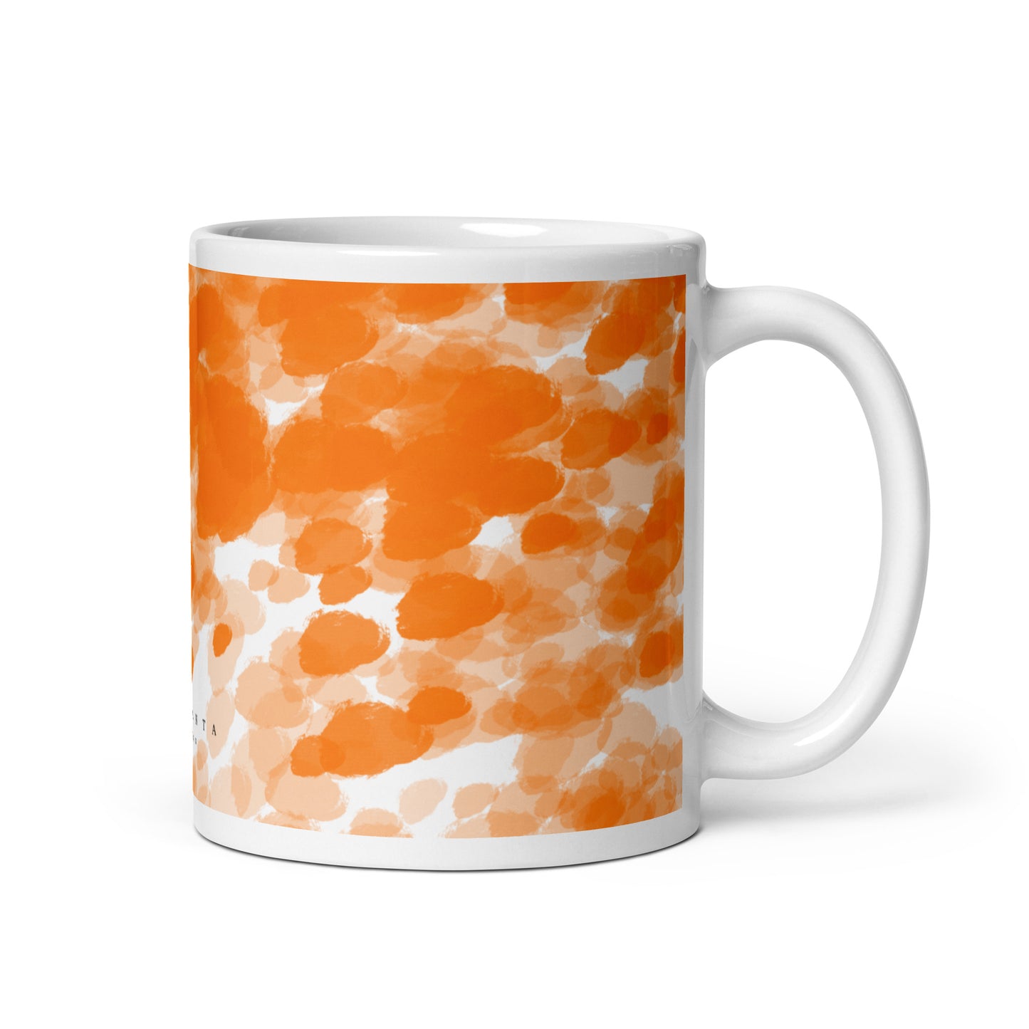 Mug Blanc Brillant tache orange