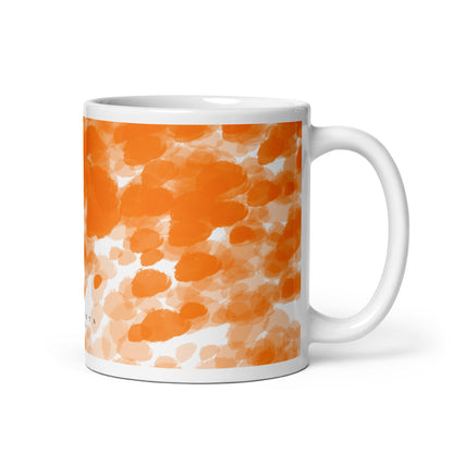 Mug Blanc Brillant tache orange