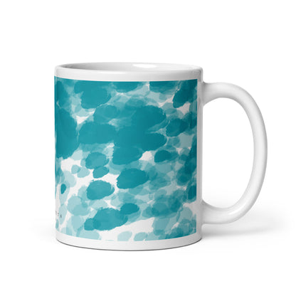 Mug Blanc Brillant tache bleue